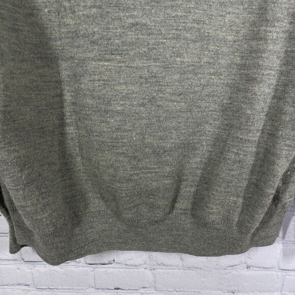 Fiii Pullover Sweater Mens XL Olive Green 100% Merino Wool Soft Golf Preppy - Picture 6 of 11